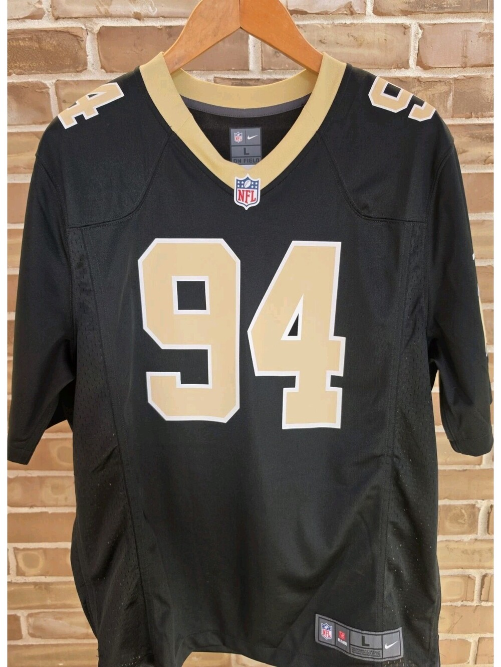 Cam Jordan #94 New Orleans Saints Nike On Field Jersey Black Gold Large